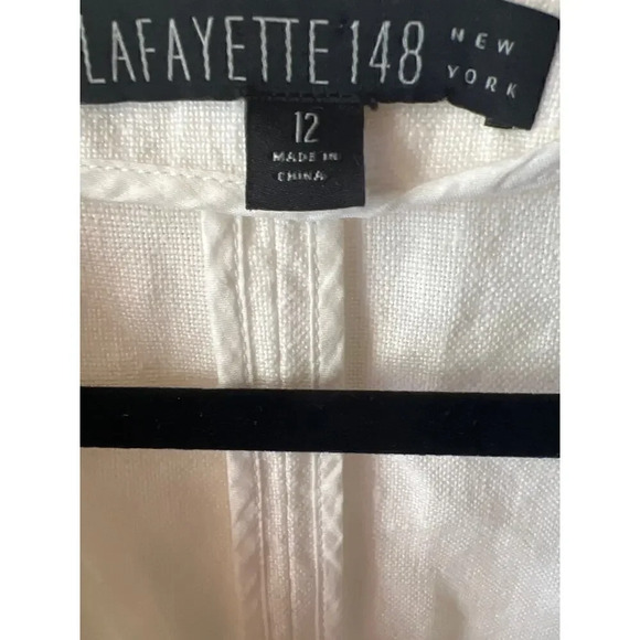 Lafayette 148 100% Linen one button blazer freyed hem 12 - Picture 3 of 9